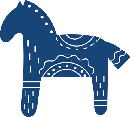 Illustration for Horse With Scandinavian Ornament Vector Illustration - Royalty Free Image