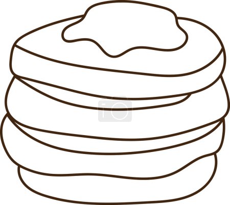 Illustration for Hanukah Pancakes Doodle Vector Illustration - Royalty Free Image