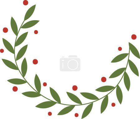 Illustration for Floral Branch Wreath Vector Illustration - Royalty Free Image