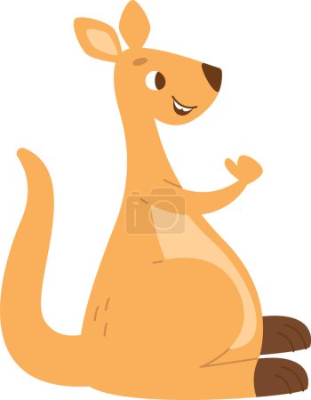 Téléchargez les illustrations : Illustration vectorielle de l'animal kangourou assis - en licence libre de droit