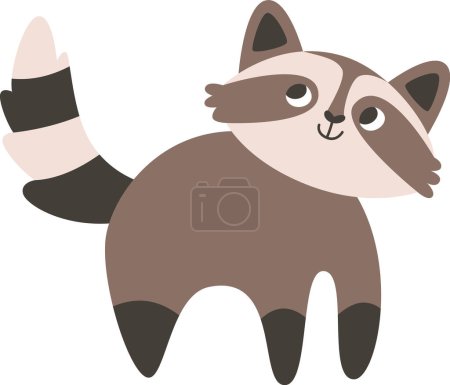 Illustration for Raccoon Animal Staying Vector Illustration - Royalty Free Image