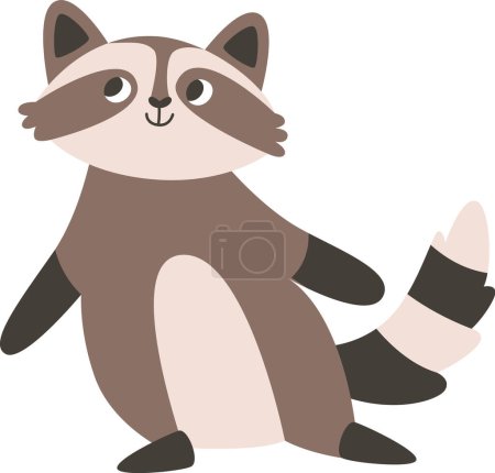 Illustration for Raccoon Animal Staying Vector Illustration - Royalty Free Image