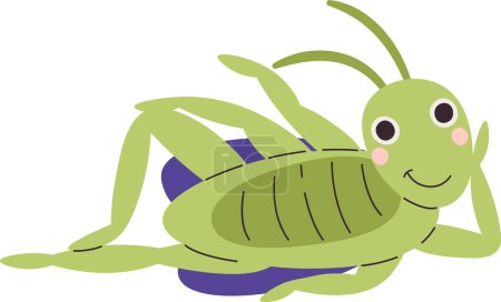 Illustration for Lying Grasshopper Insect Vector Illustration - Royalty Free Image