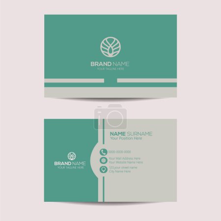 Illustration for Business card design template, Double sided business card template, visiting card, business card template. Business card for business and personal use - Royalty Free Image