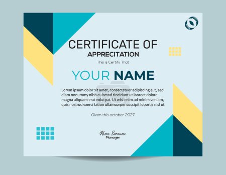 Illustration for Certificate of appreciation or diploma design template - Royalty Free Image