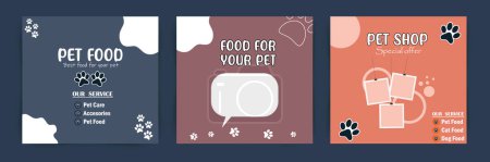 Téléchargez les photos : Pet care shop and food post template banner cover. Pet social media post Template or web banner template. - en image libre de droit