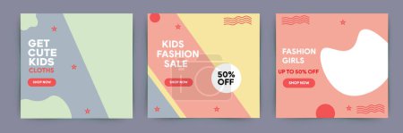Téléchargez les photos : Kids sale banner. Kids fashion social media cover templates - en image libre de droit