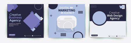 Téléchargez les photos : Digital business marketing banner for social media post templates. Digital marketing webinar and marketing agency banner designs - en image libre de droit