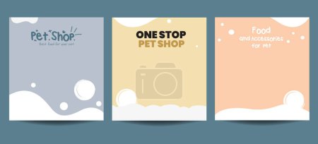 Téléchargez les photos : Pet care services, shop, food, and accessories post template banner covers. Pet adoption social media post template design. - en image libre de droit
