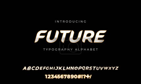 Téléchargez les photos : Polices Alphabet futuriste minimalistes pour les projets d'entreprise créatifs. Fichier de polices vectorielles de typographie simple et sportive pour illustrateur - en image libre de droit