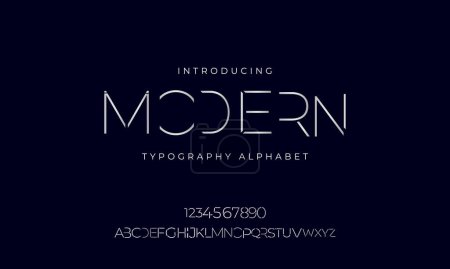 Ilustración de Fuentes abstract modern urban alphabet. Typography for technology, fashion, digital, future creative logo font. Ilustración vectorial - Imagen libre de derechos