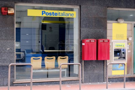 Photo for Exterior of a post office of the Poste Italiane spa company, the main postal service in Italy. The company is listed on the stock exchange in the Ftse MIB index. - Royalty Free Image