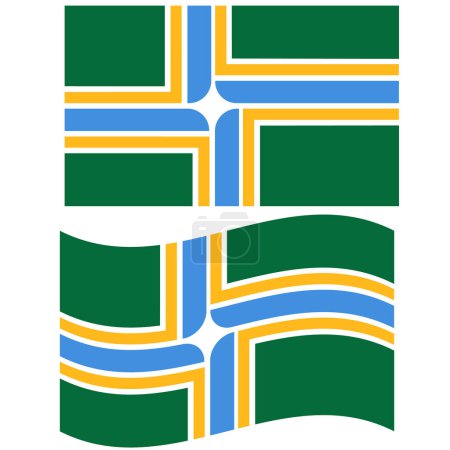 Illustration for Waving flag of Portland. Portland flag on white background. flat style. - Royalty Free Image