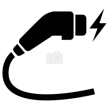 Illustration for Charger connector icon on white background. Electric car charging plug sign. flat style. - Royalty Free Image