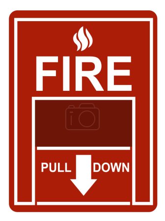 Illustration for Fire drill station icon on white background. Fire alarm pull station. Fire alarm sign. flat style. - Royalty Free Image