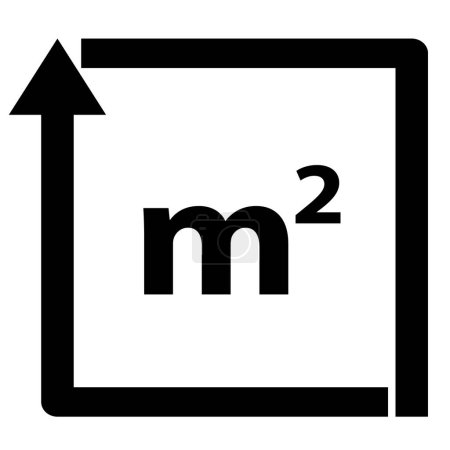 Icône mètre carré sur fond blanc. Panneau M2. Mesure du symbole de surface terrestre. style plat. 
