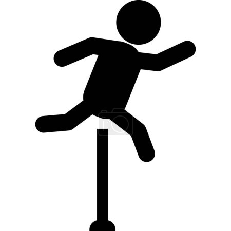 Ilustración de Icono de obstáculo sobre fondo blanco. Hombre figura saltar por encima de obstáculos signo. Símbolo carrera de obstáculos. estilo plano. - Imagen libre de derechos