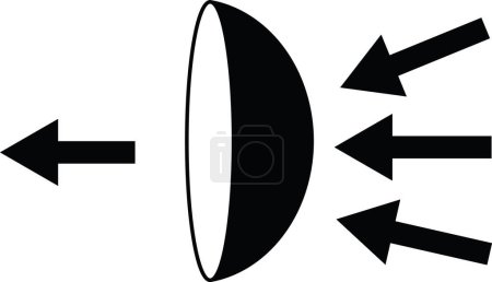 Ilustración de Icono de transmisión de luz de lentes de contacto. Señal de dispersión. estilo plano. - Imagen libre de derechos