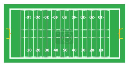 Illustration for American football field. Soccer field in top view. Team sports recreation background. flat style. - Royalty Free Image