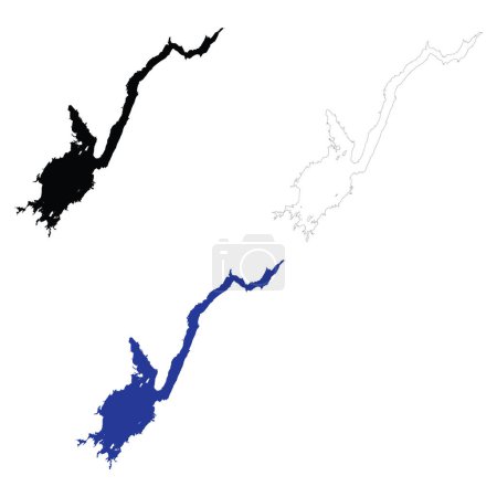 Illustration for Great Sacandaga Lake. New York Map. Outline Great Sacandaga Lake. flat style. - Royalty Free Image