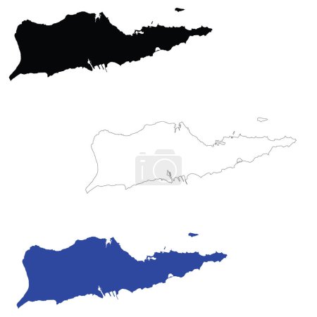 Illustration for Saint Croix District. Saint Croix US Virgin Islands country. Croix Island map sign. - Royalty Free Image