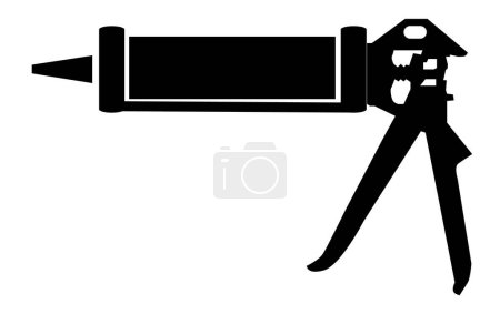 Caulking Gun Ikone. Siegelzeichen. Handfeuerwaffen-Symbol. flacher Stil.