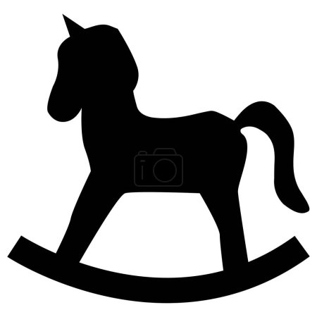 Illustration for Toy horse icon. Horse rocking sign. Rocking horse symbol. flat style. - Royalty Free Image