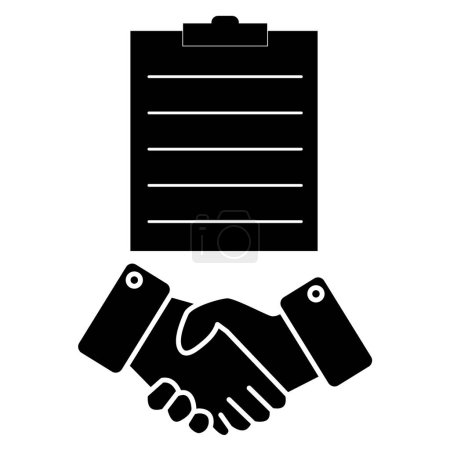 Icono de empresa conjunta. Firma el trato. Símbolo de contrato. Logo del apretón de manos. estilo plano.