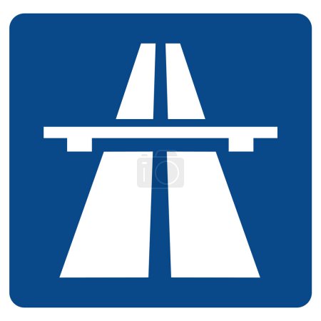 Traffic sign freeway icon. Road sign. Autobahn Bundesautobahn BAB symbol. Motorway logo. flat style.