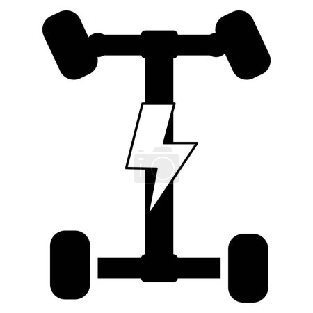 Ilustración de Icono del chasis del coche eléctrico. Signo de pictograma de plataforma EV. estilo plano. - Imagen libre de derechos