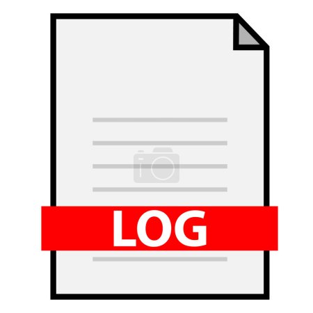 Log file icon. Logs sign. Pictograph of format file log extension for template logo. document symbol. flat style.