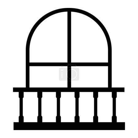 Balkon-Ikone. Fenster nach Hause Zeichen. Wohnung Terrassensymbol. Das Logo des Balkons. flacher Stil.