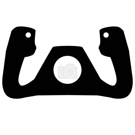 Airplane yoke steering wheel icon. Yoke semi sign. Airplane steering yoke symbol. flat style.