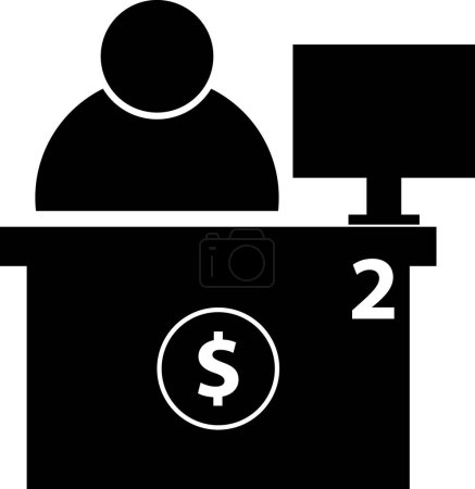 Bank teller icon. Cashier counter window sign. Bank cashier symbol. Bank counter logo. flat style.