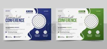 Illustration for Corporate Business Conference Flyer Template and Business event poster banner design - Royalty Free Image