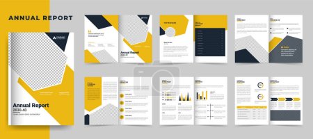 Téléchargez les illustrations : Modèle de brochure d'entreprise ou schéma de présentation du rapport annuel pour le profil de l'entreprise - en licence libre de droit