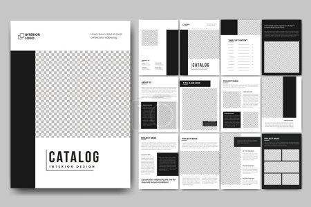 Téléchargez les illustrations : Architecture Intérieur Portfolio template or Product Catalog Design, business brochure layout - en licence libre de droit