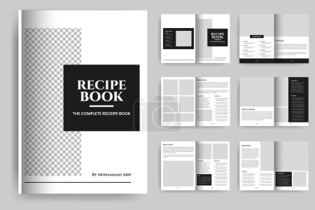Téléchargez les illustrations : Modèle de livre de cuisine ou mise en page de magazine de livre de recette - en licence libre de droit