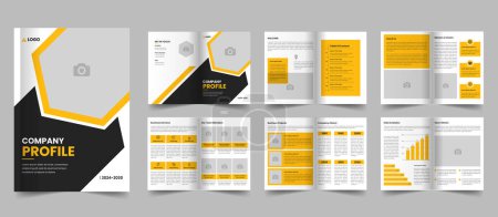 Company profile template design, corporate brochure layout design, business brochure