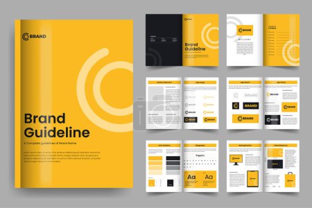 Illustration for Brand guideline template and brand manual brochure layout design - Royalty Free Image