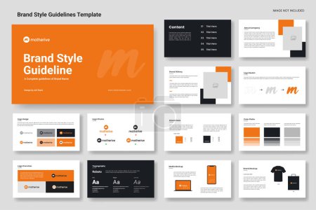 Brand Style guideline template or brand identity presentation layout design