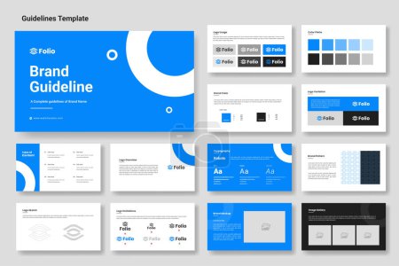 Brand guidelines presentation template or brand identity layout