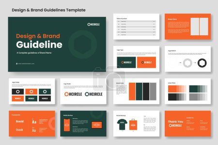 Design and brand guidelines template or brand identity presentation layout