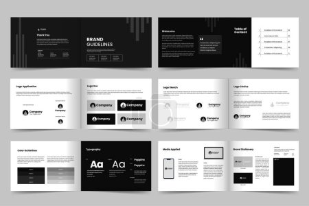Brand Style guideline layout and landscape Logo brand book presentation template