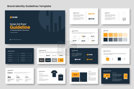 Design brand guidelines template or logo brand identity guide presentation layout