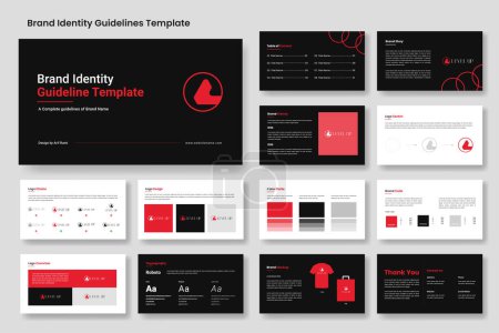 Brand guidelines presentation template and minimal brand identity layout, Brand Manual Logo Book design
