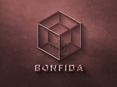 Photo for Bonfida FIDA Cryptocurrency coin and symbol on brown background, Decentralized blockchain finance illustration. - Royalty Free Image