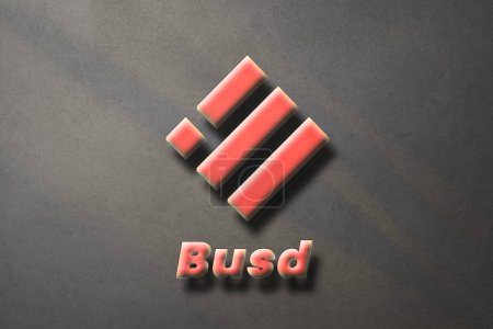 Binance USD BUSD Cryptocurrency 3D coin logo and symbol banner background.