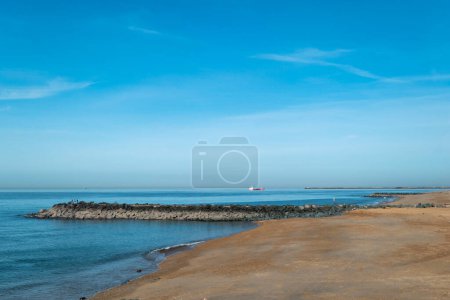 Photo for Dike and Sables d'or beach in Anglet - Royalty Free Image
