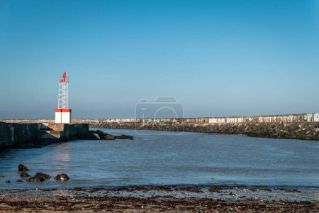 Photo for Lighthouse on the Dike in Boucau in the Basque Country, France - Royalty Free Image